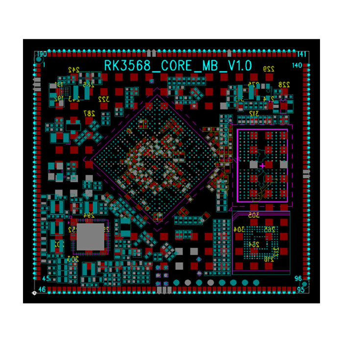 RK3568 / RK3568J SOM (core board) of stamp half hole